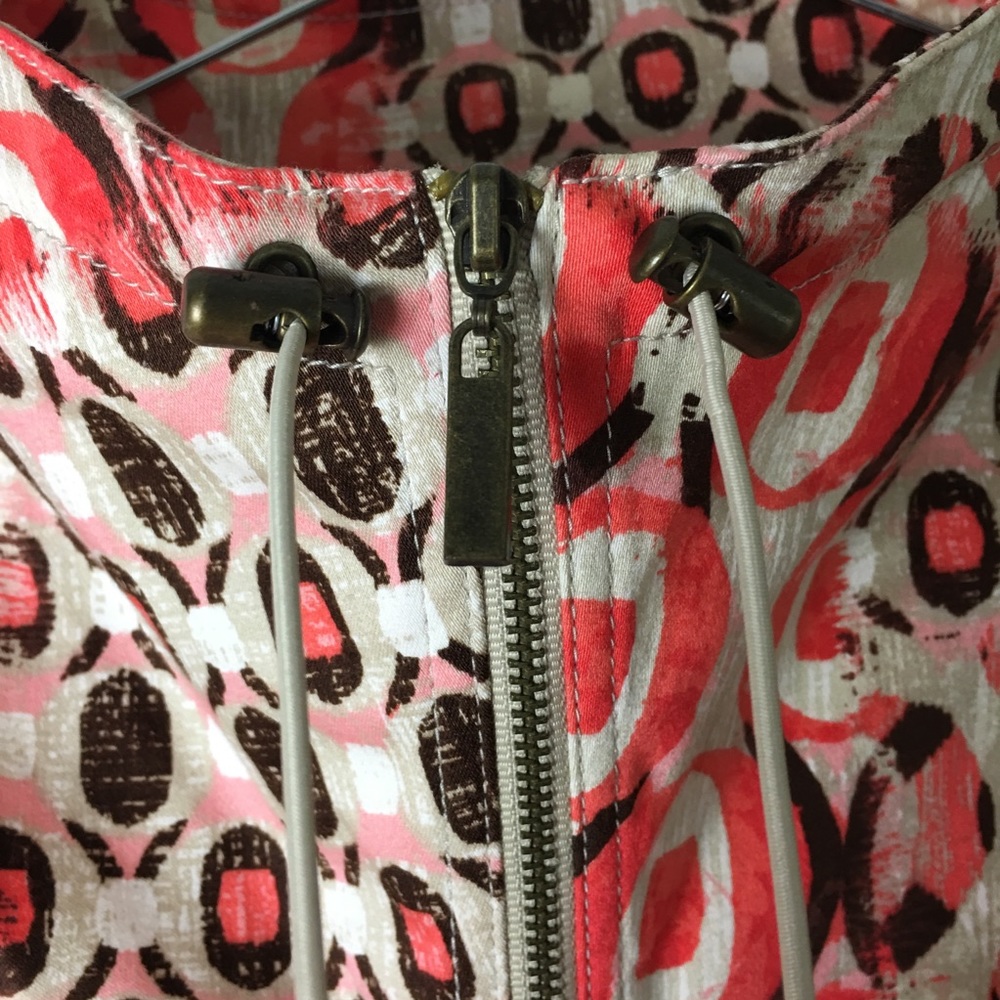 Ruby Red Orangetanbrown Geometric Jacket, Size 16 - image 3